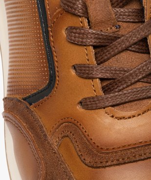 Baskets homme casual dessus cuir uni - Tanéo vue6 - TANEO - GEMO