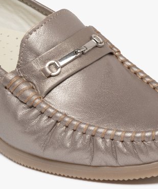 Mocassins femme confort dessus en cuir uni et à talon épais vue6 - G'FLEX - GEMO