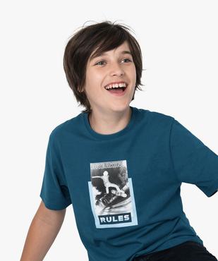 Tee-shirt garçon à manches courtes et col rond imprimé vue1 - GEMO (JUNIOR) - GEMO