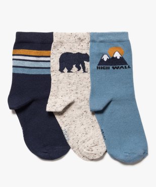 Chaussettes hautes avec motifs sur la tige garçon (lot de 3) vue1 - GEMO (ENFANT) - GEMO