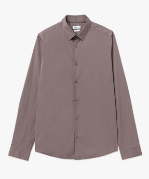 Chemise unie coupe slim en coton stretch homme vue4 - GEMO 4G HOMME - GEMO
