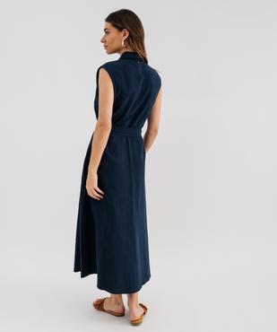 Robe chemise longue sans manches femme - LuluCastagnette vue3 - LULUCASTAGNETTE - GEMO