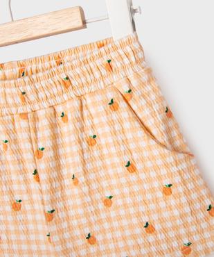 Short en maille gaufrée extensible bébé fille vue2 - GEMO(BEBE DEBT) - GEMO