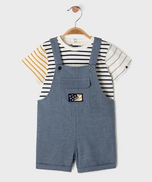 Ensemble 2 pièces tee-shirt et salopette courte bébé garçon - LuluCastagnette vue2 - LULUCASTAGNETTE - GEMO