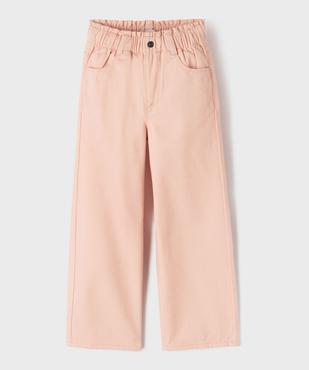 Pantalon straight en toile de coton taille ajustable fille vue2 - GEMO 4G FILLE - GEMO