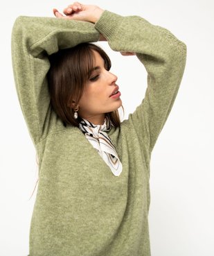 Pull en maille ajourée avec boutons décoratifs femme vue2 - GEMO 4G FEMME - GEMO