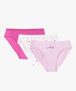 Culottes en coton fille (lot de 3) vue1 - GEMO 4G FILLE - GEMO