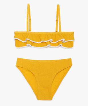 Maillot de bain fille 2 pièces à volants et pompons vue1 - GEMO (ENFANT) - GEMO