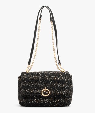 Sac besace bimatière devant en textile esprit couture femme vue1 - GEMO (ACCESS) - GEMO