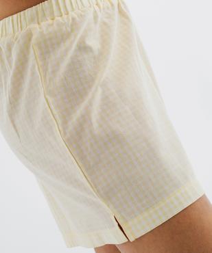 Short de pyjama à carreaux vichy femme vue2 - GEMO 4G FEMME - GEMO