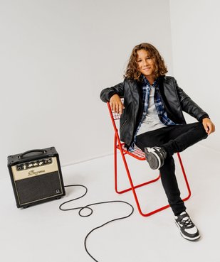 Jean skinny stretch taille haute ajustable garçon vue5 - 1E PRIX BY GEMO - GEMO