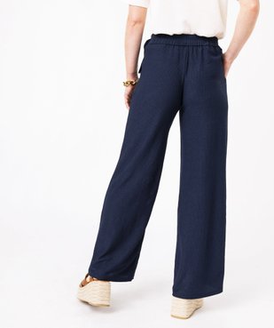 Pantalon large en maille fluide texturée femme vue3 - GEMO(FEMME PAP) - GEMO