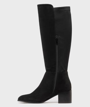 Bottes à talon en suédine avec tige élastiquée femme - Valentina Baldano vue3 - VALENTINA BALDA - GEMO