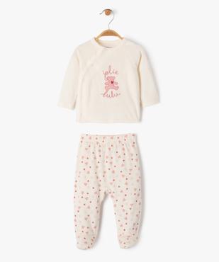 Pyjama en velours 2 pièces bébé fille - LuluCastagnette vue1 - LULUCASTAGNETTE - GEMO