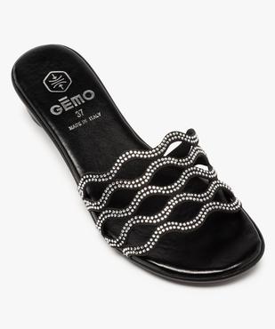 Mules femme dessus ajouré à strass et talon compensé vue5 - GEMO(URBAIN) - GEMO