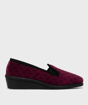 Chaussons confort en velours à motifs géométriques femme vue1 - G'FLEX - GEMO