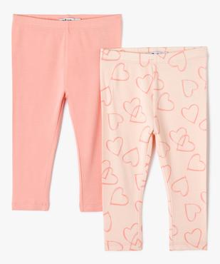 Leggings bébé fille uni et imprimé (lot de 2) vue1 - GEMO(BEBE DEBT) - GEMO