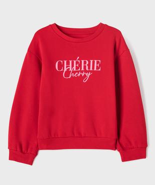 Sweat en molleton doux imprimé fille vue1 - GEMO 4G FILLE - GEMO