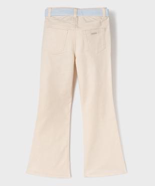 Pantalon flare en coton stretch avec ceinture rayée fille - LuluCastagnette vue3 - LULUCASTAGNETTE - GEMO