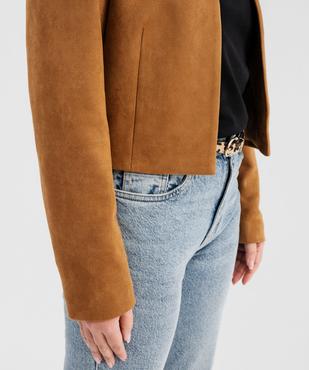 Veste courte en suédine femme vue2 - GEMO(FEMME PAP) - GEMO