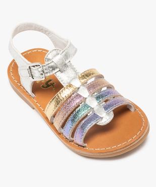 Sandales filles à brides en cuir arc-en-ciel - Bopy vue5 - BOPY - GEMO