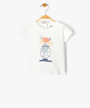 Tee-shirt bébé fille avec motif fleuri vue1 - GEMO 4G BEBE - GEMO