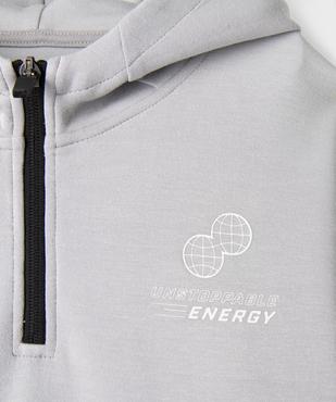 Sweat à capuche et col zippé garçon vue3 - GEMO (ENFANT) - GEMO