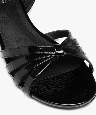 Sandales femme à petit talon et fines brides vernies vue6 - GEMO (CASUAL) - GEMO