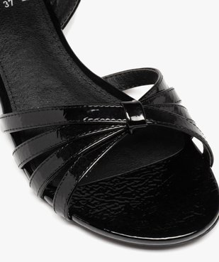Sandales femme à petit talon et fines brides vernies vue6 - GEMO (CASUAL) - GEMO