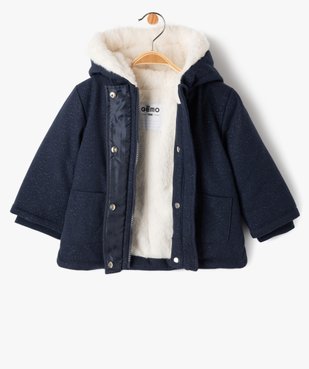 Manteau à capuche doublé peluche avec écharpe bébé fille vue3 - GEMO 4G BEBE - GEMO