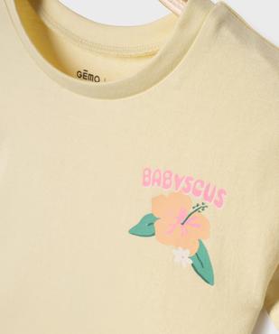 Tee-shirt manches courtes avec imprimé poitrine et dos bébé fille vue2 - GEMO 4G BEBE - GEMO