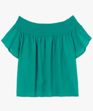 Blouse unie à col bateau et manches courtes vue4 - FOLLOW ME - GEMO