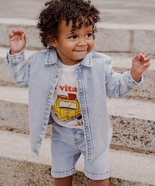 Chemise en jean avec manches retroussables bébé garçon vue4 - GEMO 4G BEBE - GEMO