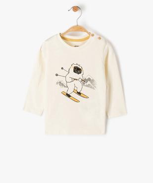 Tee-shirt bébé garçon à manches longues avec motif vue1 - GEMO(BEBE DEBT) - GEMO