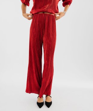 Pantalon en maille plissée métallisée femme vue1 - GEMO(FEMME PAP) - GEMO