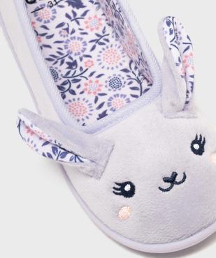 Chaussons ballerines en velours imprimé lapin en relief fille vue6 - GEMO (ENFANT) - GEMO