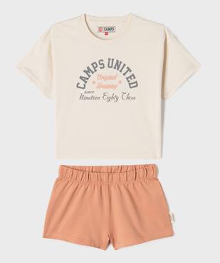 Pyjashort bicolore style vintage fille - Camps United vue1 - CAMPS - GEMO