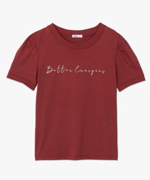 Tee-shirt femme à message avec manches bouffantes vue4 - GEMO(FEMME PAP) - GEMO