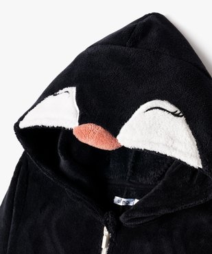 Combinaison pyjama en maille peluche motif pingouin fille vue2 - GEMO (JUNIOR) - GEMO