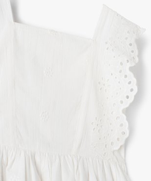 Robe fille sans manches en voile de coton brodé vue2 - GEMO (ENFANT) - GEMO