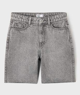 Bermuda en jean taille haute finition sans coutures fille vue1 - GEMO 4G FILLE - GEMO