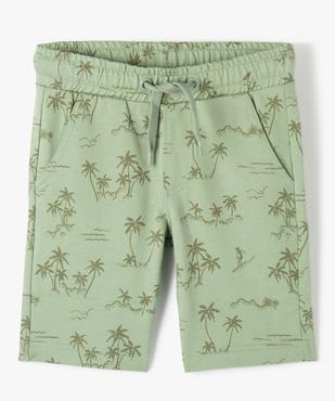 Bermuda garçon en maille imprimée à taille élastiquée vue1 - GEMO (ENFANT) - GEMO