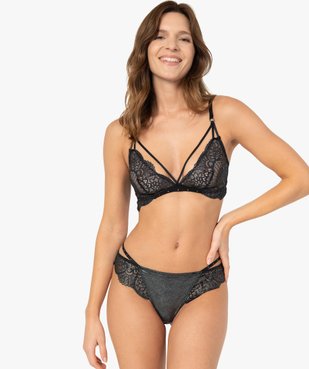 Soutien-gorge triangle sans armatures avec strass vue3 - GEMO(HOMWR FEM) - GEMO