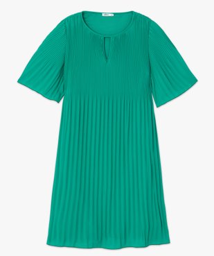 Robe femme en voile plissé à manches courtes vue4 - GEMO(FEMME PAP) - GEMO