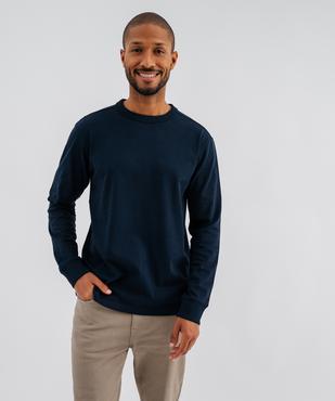 Tee-shirt manches longues et col rond en coton résistant homme vue1 - GEMO (HOMME) - GEMO