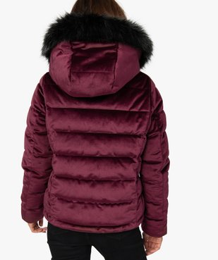 Doudoune femme courte en velours à capuche duveteuse vue3 - GEMO(FEMME PAP) - GEMO