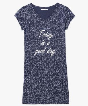 Chemise de nuit imprimée à manches courtes femme vue4 - GEMO 4G FEMME - GEMO