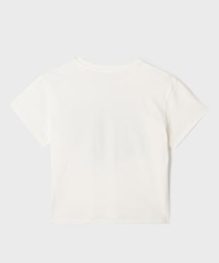 Tee-shirt crop top à manches courtes imprimé fille vue3 - GEMO 4G FILLE - GEMO
