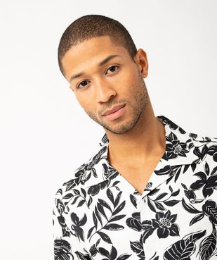 Chemise manches courtes avec col cubain à motif tropical homme vue2 - GEMO 4G HOMME - GEMO