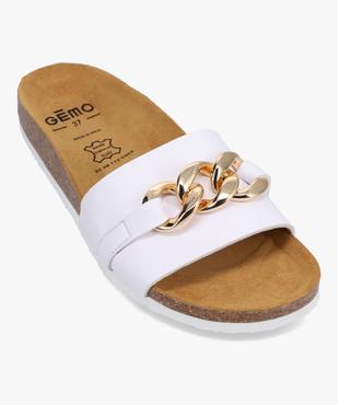 Mules femme à talon plat et bride avec chaîne métallique vue5 - GEMO (CASUAL) - GEMO